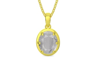 Panchdhatu Ceylon White Sapphire Pendant Prime Quality (P8)