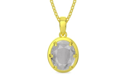 Panchdhatu Ceylon White Sapphire Pendant Prime Quality (P8)
