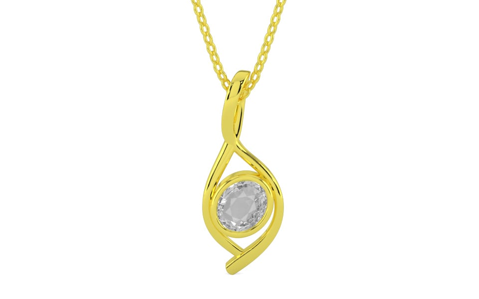 Panchdhatu Ceylon White Sapphire Pendant Rare Quality (P1)