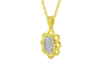 Panchdhatu Ceylon White Sapphire Pendant Rare Quality (P3)