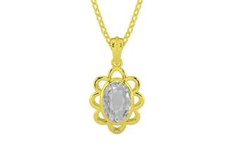 Panchdhatu Ceylon White Sapphire Pendant Rare Quality (P3)