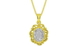 Panchdhatu Ceylon White Sapphire Pendant Rare Quality (P5)