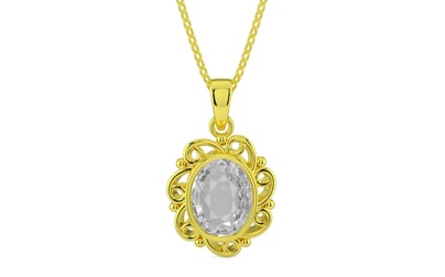 Panchdhatu Ceylon White Sapphire Pendant Rare Quality (P5)