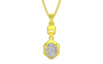Panchdhatu Ceylon White Sapphire Pendant Rare Quality (P6)