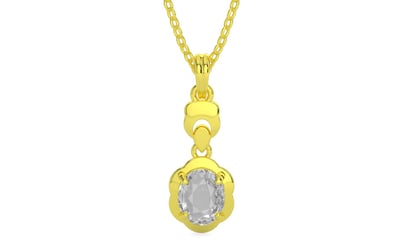 Panchdhatu Ceylon White Sapphire Pendant Rare Quality (P6)