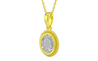 Panchdhatu Ceylon White Sapphire Pendant Rare Quality (P7)
