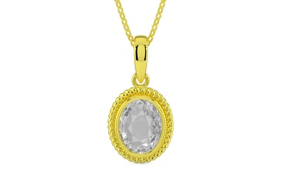 Panchdhatu Ceylon White Sapphire Pendant Rare Quality (P7)