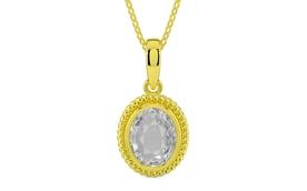 Panchdhatu Ceylon White Sapphire Pendant Rare Quality (P7)