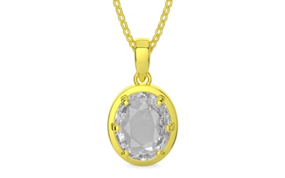 Panchdhatu Ceylon White Sapphire Pendant Rare Quality (P8)
