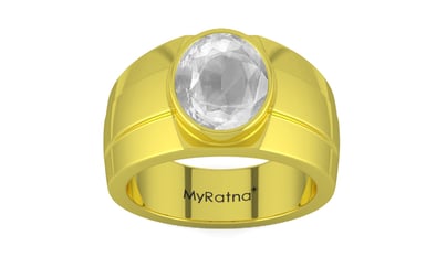 Panchdhatu Ceylon White Sapphire Ring Limited Quality (R1)