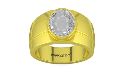 Panchdhatu Ceylon White Sapphire Ring Rare Quality (R1)