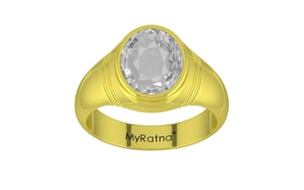 Panchdhatu Ceylon White Sapphire Ring Rare Quality (R7)