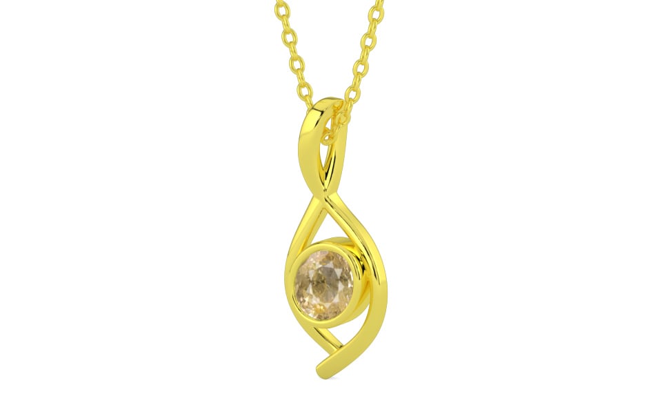 Panchdhatu Ceylon Yellow Sapphire Pendant Fine Quality (P1)