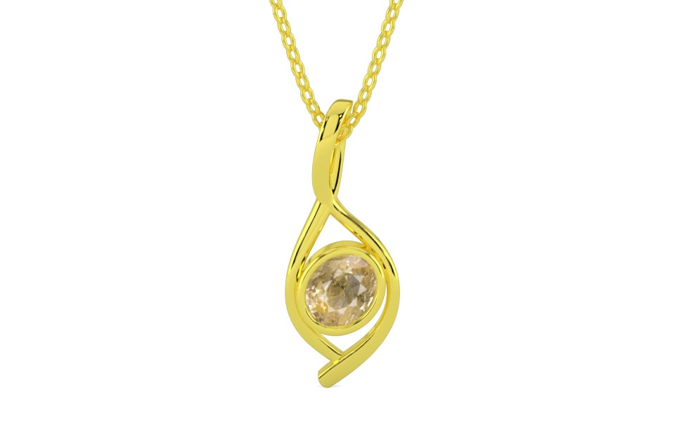 Panchdhatu Ceylon Yellow Sapphire Pendant Fine Quality (P1)