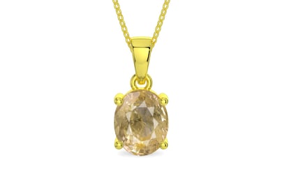 Panchdhatu Ceylon Yellow Sapphire Pendant Fine Quality (P10)