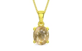 Panchdhatu Ceylon Yellow Sapphire Pendant Fine Quality (P10)
