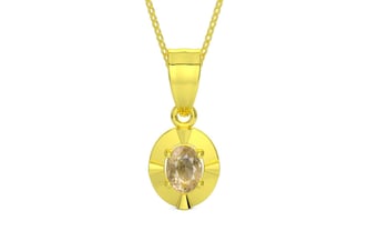 Panchdhatu Ceylon Yellow Sapphire Pendant Fine Quality (P11)