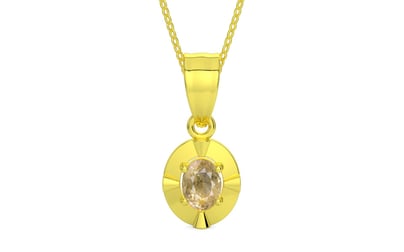 Panchdhatu Ceylon Yellow Sapphire Pendant Fine Quality (P11)