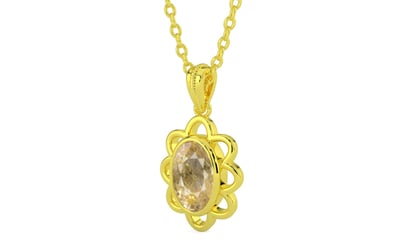 Panchdhatu Ceylon Yellow Sapphire Pendant Fine Quality (P3)