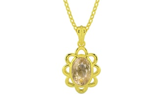 Panchdhatu Ceylon Yellow Sapphire Pendant Fine Quality (P3)