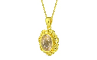 Panchdhatu Ceylon Yellow Sapphire Pendant Fine Quality (P5)