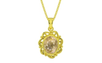 Panchdhatu Ceylon Yellow Sapphire Pendant Fine Quality (P5)