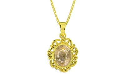 Panchdhatu Ceylon Yellow Sapphire Pendant Fine Quality (P5)