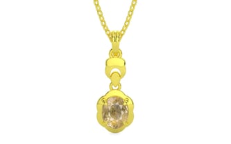 Panchdhatu Ceylon Yellow Sapphire Pendant Fine Quality (P6)