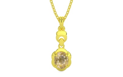 Panchdhatu Ceylon Yellow Sapphire Pendant Fine Quality (P6)