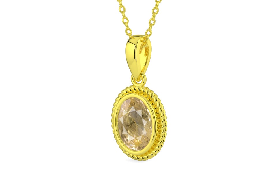 Panchdhatu Ceylon Yellow Sapphire Pendant Fine Quality (P7)