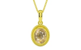 Panchdhatu Ceylon Yellow Sapphire Pendant Fine Quality (P7)