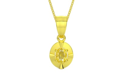 Panchdhatu Ceylon Yellow Sapphire Pendant Limited Quality (P11)