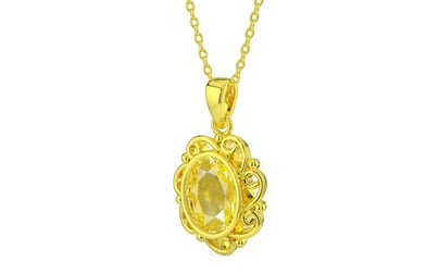 Panchdhatu Ceylon Yellow Sapphire Pendant Limited Quality (P5)