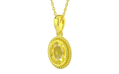 Panchdhatu Ceylon Yellow Sapphire Pendant Limited Quality (P7)