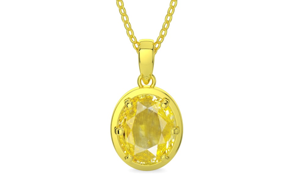 Panchdhatu Ceylon Yellow Sapphire Pendant Limited Quality (P8)