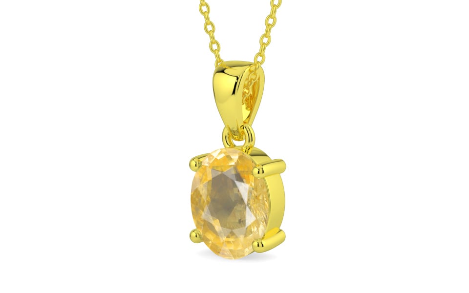 Panchdhatu Ceylon Yellow Sapphire Pendant Prime Quality (P10)