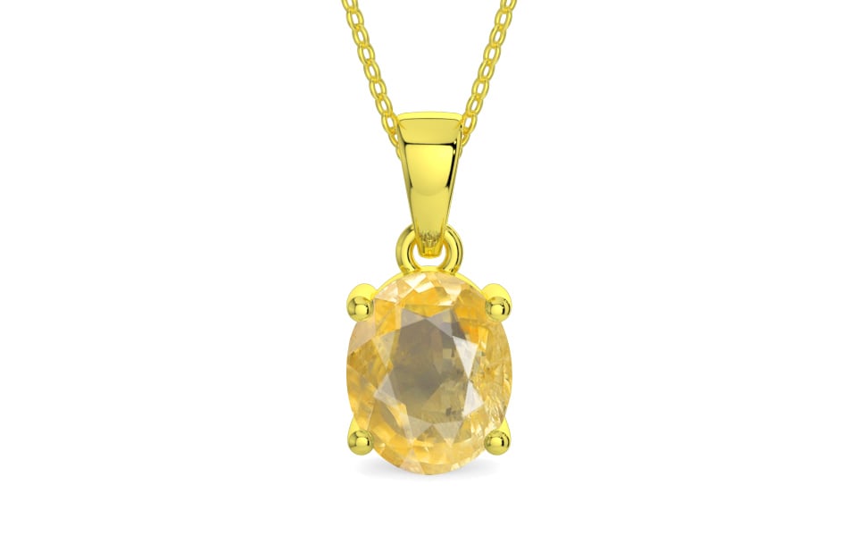 Panchdhatu Ceylon Yellow Sapphire Pendant Prime Quality (P10)