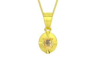Panchdhatu Ceylon Yellow Sapphire Pendant Prime Quality (P11)