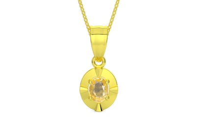 Panchdhatu Ceylon Yellow Sapphire Pendant Prime Quality (P11)