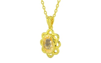Panchdhatu Ceylon Yellow Sapphire Pendant Prime Quality (P3)