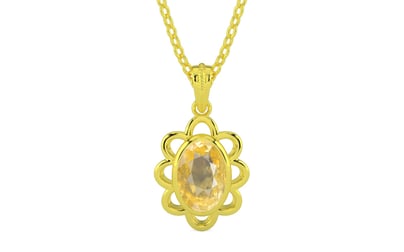 Panchdhatu Ceylon Yellow Sapphire Pendant Prime Quality (P3)
