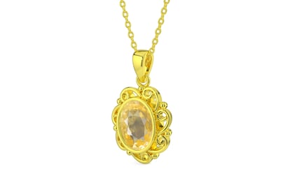 Panchdhatu Ceylon Yellow Sapphire Pendant Prime Quality (P5)