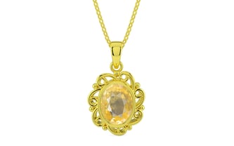 Panchdhatu Ceylon Yellow Sapphire Pendant Prime Quality (P5)