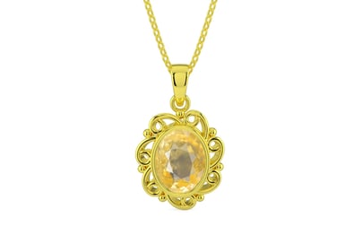 Panchdhatu Ceylon Yellow Sapphire Pendant Prime Quality (P5)