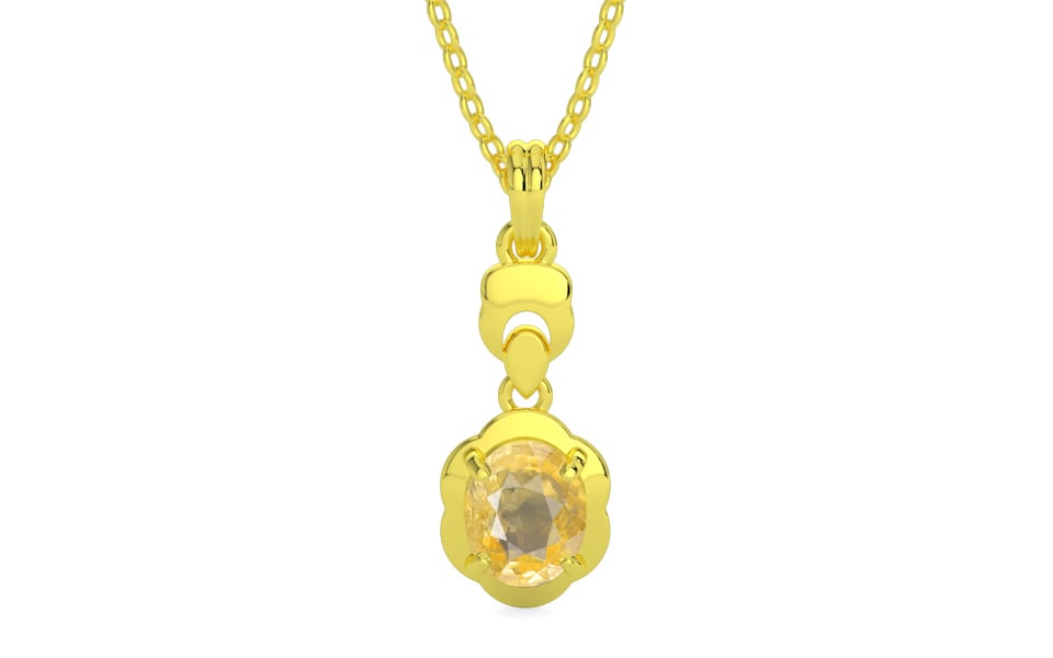 Panchdhatu Ceylon Yellow Sapphire Pendant Prime Quality (P6)