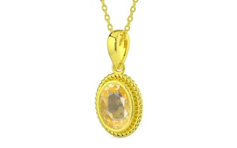Panchdhatu Ceylon Yellow Sapphire Pendant Prime Quality (P7)