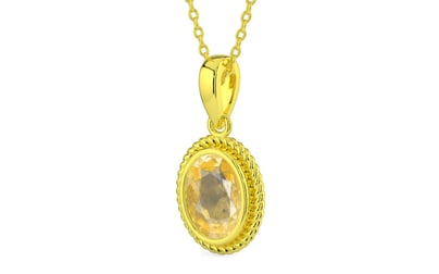 Panchdhatu Ceylon Yellow Sapphire Pendant Prime Quality (P7)