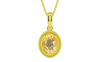 Panchdhatu Ceylon Yellow Sapphire Pendant Prime Quality (P7)
