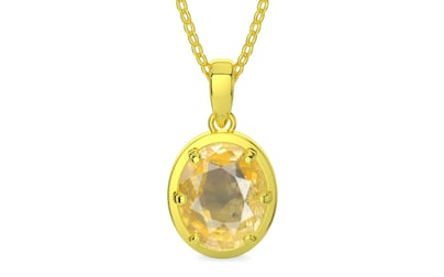 Panchdhatu Ceylon Yellow Sapphire Pendant Prime Quality (P8)