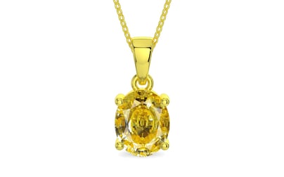 Panchdhatu Ceylon Yellow Sapphire Pendant Rare Quality (P10)